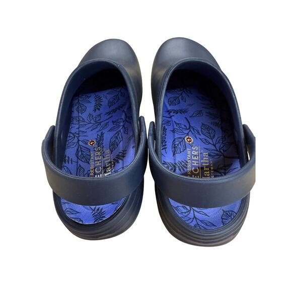 Martha Stewart Skechers Work Shoes Clogs Nevy Blue Rubber Size W8 - Picture 7 of 9